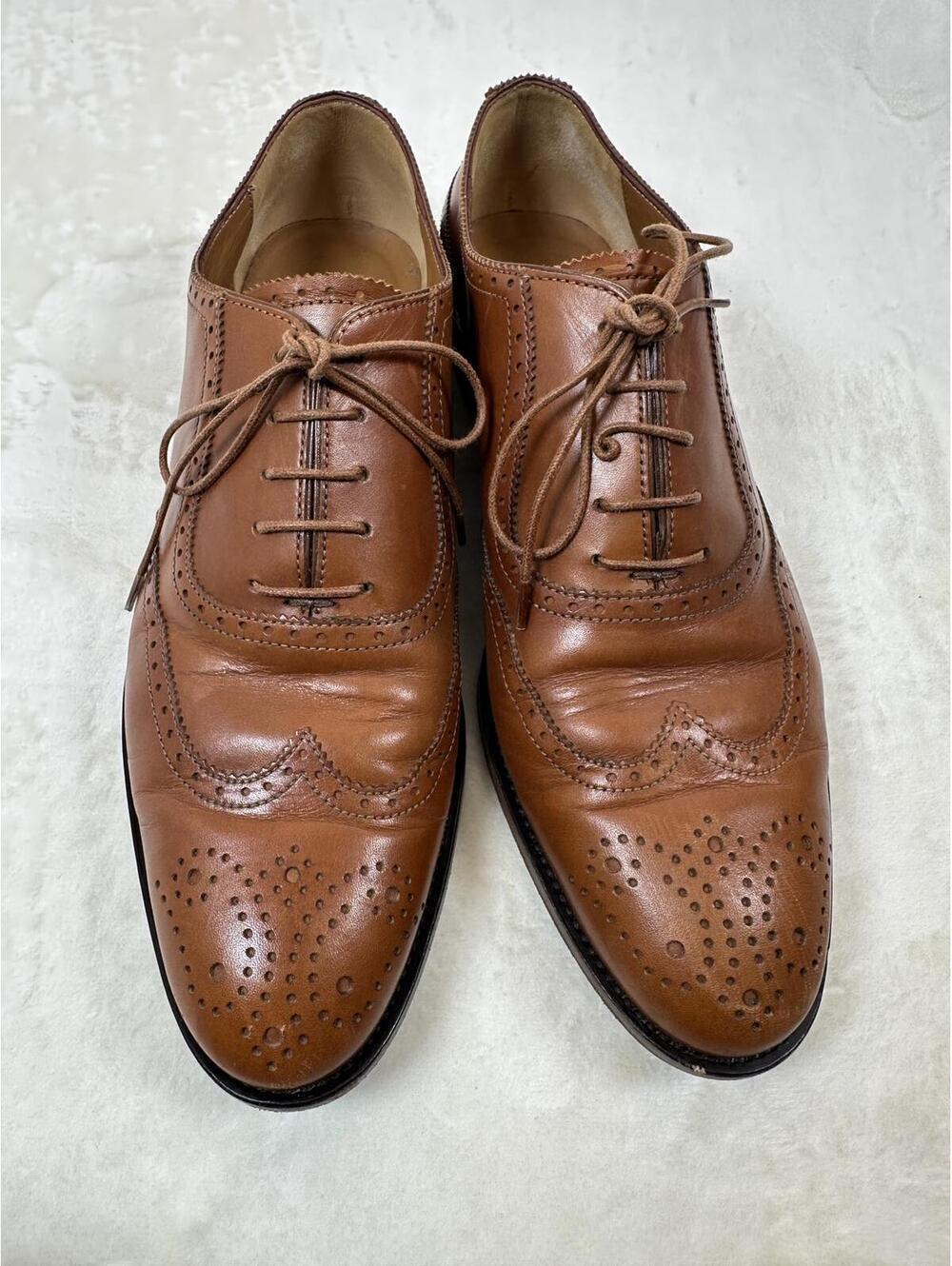Ralph Lauren Purple Label Tan Leather Oxford Brogues Classic Preppy Style